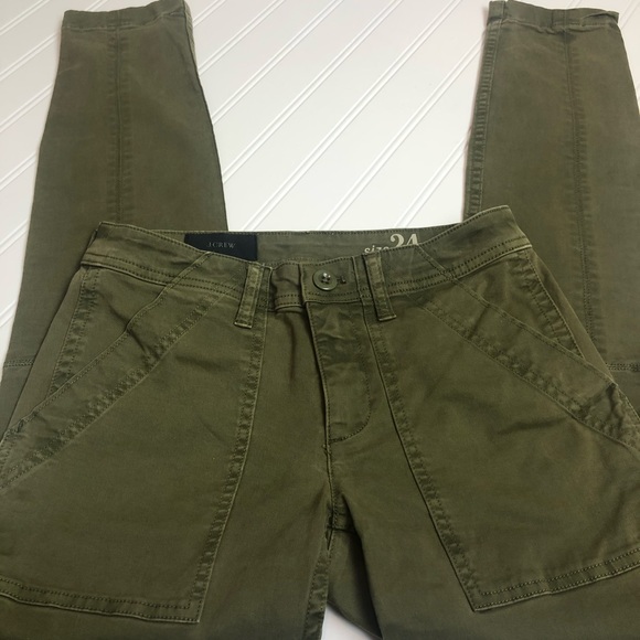 J. Crew Skinny Green Twill Utility Washed Pant - Picture 5 of 10
